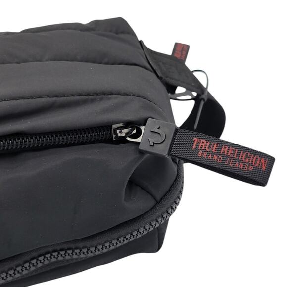 True Religion Toiletry Bag Men's Black Whistler Puffer Dopp Kit World Tour Logo - Picture 8 of 9